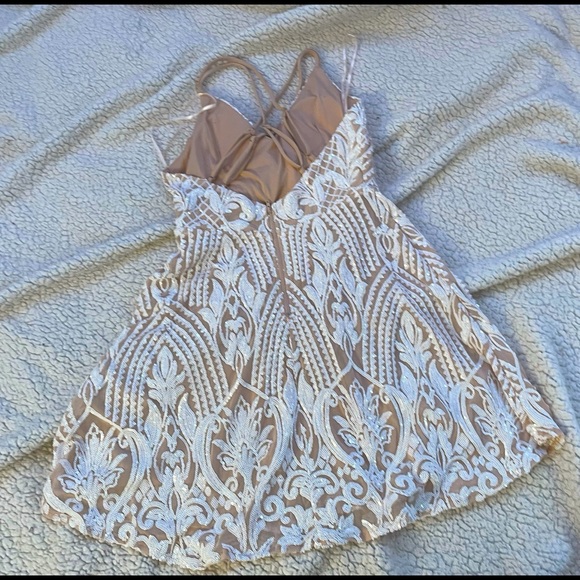 White sequins homecoming/snowball dress - Picture 2 of 3